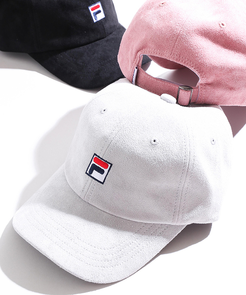 FILA（フィラ）の「∴WEGO/FILA別注フェイクスエードローキャップ（キャップ・メンズ・ピンク/レッド/ブラック/グレー・FREE）」の3枚目の写真
