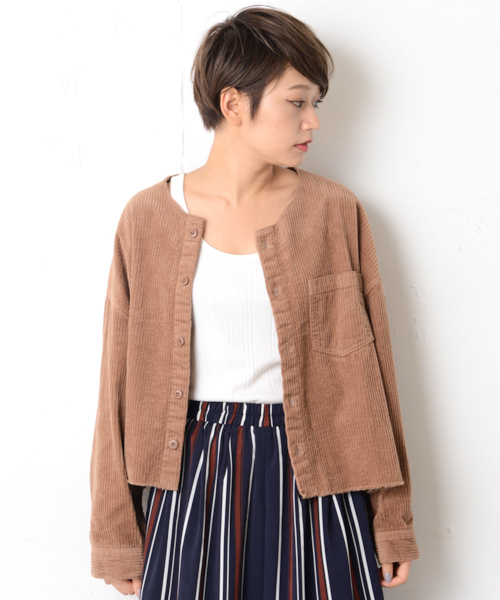 CIAOPANIC(チャオパニック)の「太畝コーデュロイシャツジャケット(シャツ/ブラウス・レディース・ブラック/ブラウン/アイボリー・FREE)」の7枚目の写真