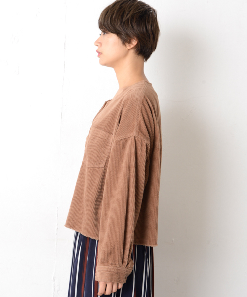 CIAOPANIC(チャオパニック)の「太畝コーデュロイシャツジャケット(シャツ/ブラウス・レディース・ブラック/ブラウン/アイボリー・FREE)」の8枚目の写真