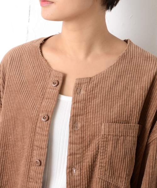 CIAOPANIC(チャオパニック)の「太畝コーデュロイシャツジャケット(シャツ/ブラウス・レディース・ブラック/ブラウン/アイボリー・FREE)」の10枚目の写真