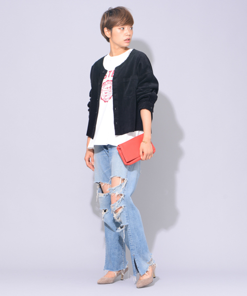 CIAOPANIC(チャオパニック)の「太畝コーデュロイシャツジャケット(シャツ/ブラウス・レディース・ブラック/ブラウン/アイボリー・FREE)」の16枚目の写真