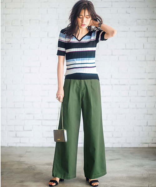 GeeRA(ジーラ)の「ゴムベルト付チノワイドパンツ(その他パンツ・レディース・ブルー系その他/ベージュ/カーキ/ブラック・SMALL/X-LARGE/XX-LARGE/LARGE/MEDIUM)」の7枚目の写真