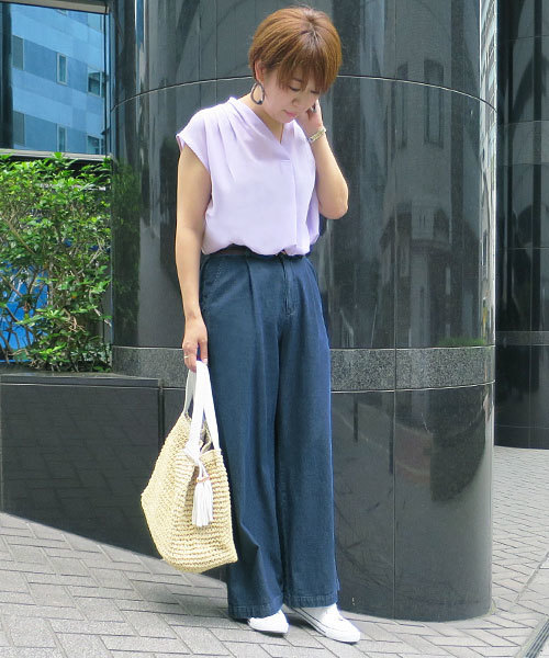 GeeRA(ジーラ)の「ゴムベルト付チノワイドパンツ(その他パンツ・レディース・ブルー系その他/ベージュ/カーキ/ブラック・SMALL/X-LARGE/XX-LARGE/LARGE/MEDIUM)」の9枚目の写真