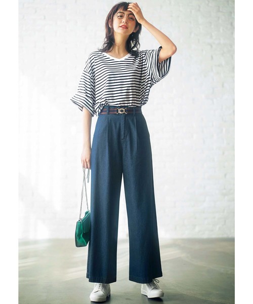 GeeRA(ジーラ)の「ゴムベルト付チノワイドパンツ(その他パンツ・レディース・ブルー系その他/ベージュ/カーキ/ブラック・SMALL/X-LARGE/XX-LARGE/LARGE/MEDIUM)」の10枚目の写真