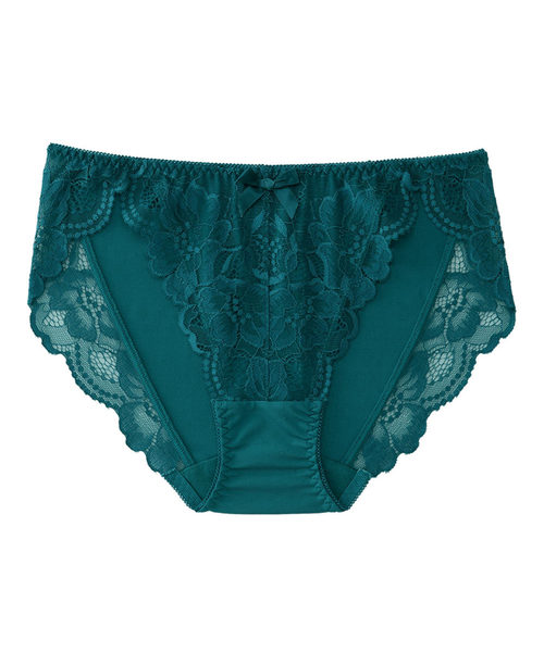 aimerfeel（エメフィール）の「カシュクールレース プレーンショーツ（ショーツ・レディース・ブラック/ダークネイビー/オフホワイト/パープル/チャコールグレー/ピンク/ナチュラル/サーモンピンク/ボルドー/サックスブルー/桜/グレイッシュブルー/アクア/バーガンディー/エメラルドブルー/コーラル/オレンジ/セージグリーン/バイオレット/ライトピンク/プラム/イエロー/ライトグリーン/ダークパープル/ブルー/ホワイト/ブラウン/マジェンタ/ベビーピンク/シルバーグレー/ライラック/クリアグリーン/スモークピンク/ターコイズブルー/レモンイエロー/ワイン/ダークグリーン系/ライトパープル/ピンクベージュ/サファリグリーン/ラベンダー/カーキ/ロイヤルブルー/シルバー/ブラックミックス/ピンク系その他/ブルー系その他/パープル系その他/シャーベット/サックスブルー系/パープル系その他2/杢グレー/ピンク系1・LARGE/MEDIUM/X-LARGE）」の12枚目の写真