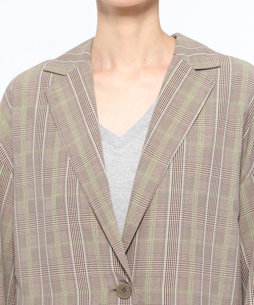 LAKOLE（ラコレ）の「グレンチェックラペルドコート / LAKOLE（ステンカラーコート・レディース・その他8・MEDIUM/SMALL）」の2枚目の写真