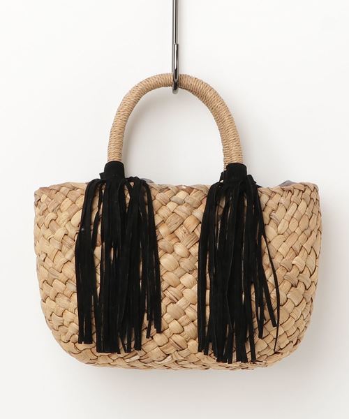 laboratory work(ラボラトリーワーク)の「フリンジミニトート(かごバッグ・レディース・ブラック/ブラウン・フリー)」の22枚目の写真