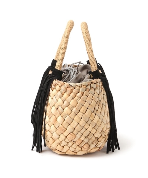 laboratory work(ラボラトリーワーク)の「フリンジミニトート(かごバッグ・レディース・ブラック/ブラウン・フリー)」の20枚目の写真