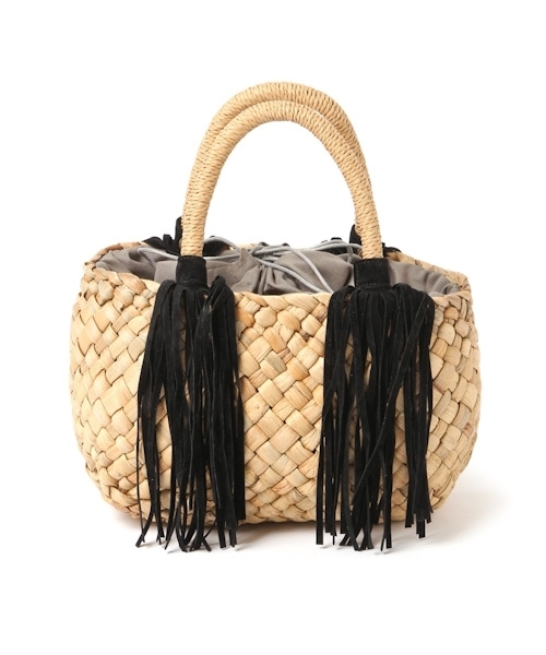 laboratory work(ラボラトリーワーク)の「フリンジミニトート(かごバッグ・レディース・ブラック/ブラウン・フリー)」の19枚目の写真