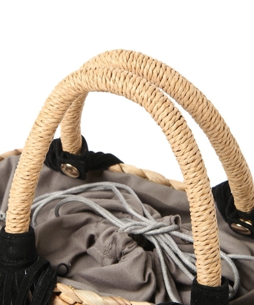 laboratory work(ラボラトリーワーク)の「フリンジミニトート(かごバッグ・レディース・ブラック/ブラウン・フリー)」の18枚目の写真