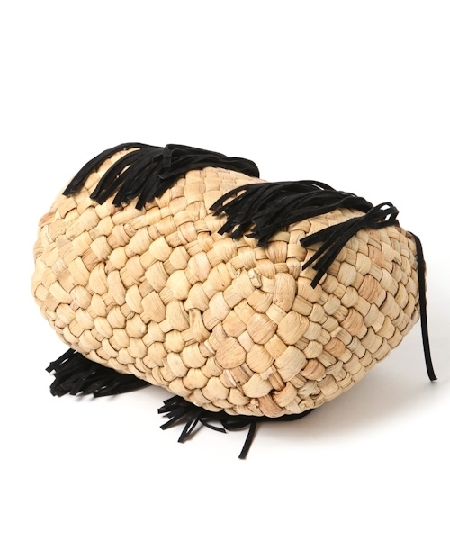 laboratory work(ラボラトリーワーク)の「フリンジミニトート(かごバッグ・レディース・ブラック/ブラウン・フリー)」の14枚目の写真