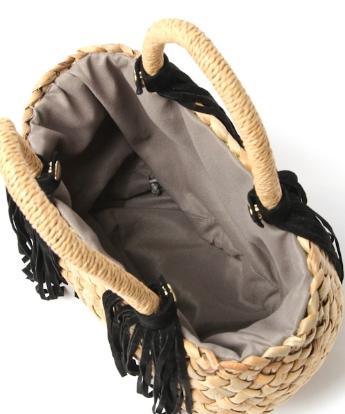 laboratory work(ラボラトリーワーク)の「フリンジミニトート(かごバッグ・レディース・ブラック/ブラウン・フリー)」の11枚目の写真