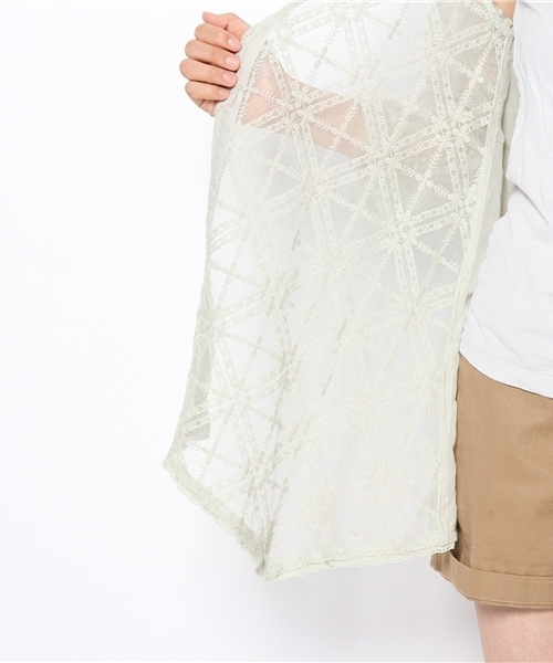 mystic(ミスティック)の「【mystic】 エンブロイダリーチュールガウン(シャツ/ブラウス・レディース・アイボリー/ベージュ/ライム・フリ-)」の7枚目の写真