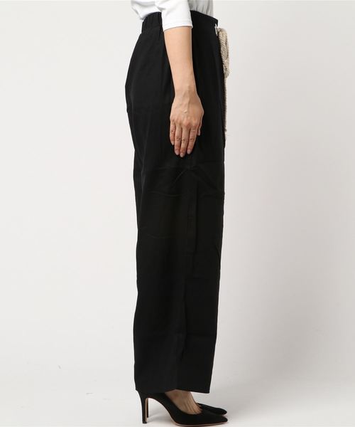 Re:EDIT（リエディ）の「ロープベルトリネンブレンドワイドパンツ（その他パンツ・レディース・ブラック/ベージュ/レッド/オレンジ/ブルー/ライトベージュ・MEDIUM/LARGE）」の7枚目の写真