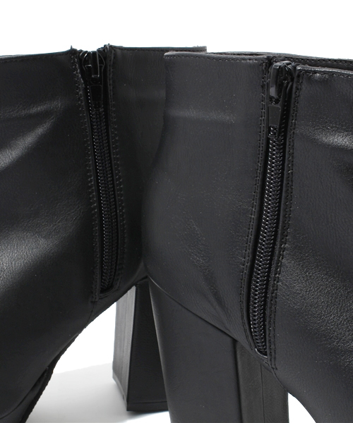 WEGO（ウィゴー）の「WEGO/チャンキーショートブーツ（ブーツ・レディース・ブラック/グレー・23.5/24.5）」の8枚目の写真