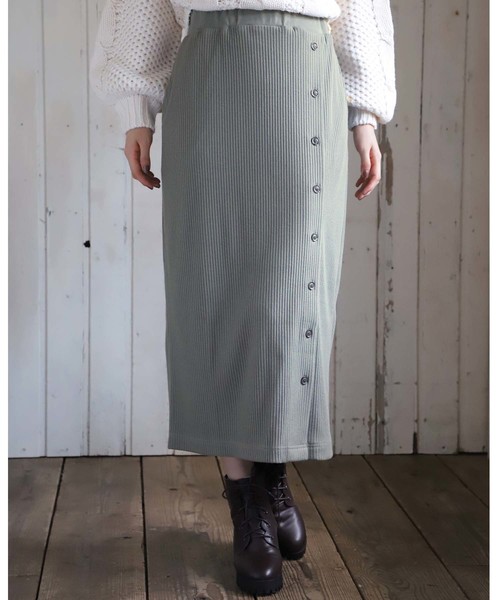 one after another NICE CLAUP(ワンアフターアナザーナイスクラップ)の「タイトミディスカート(スカート・レディース・アイボリー/グリーン系その他/マスタード/レオパード・FREE)」の3枚目の写真
