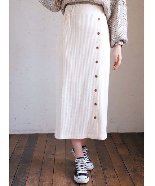 one after another NICE CLAUP(ワンアフターアナザーナイスクラップ)の「タイトミディスカート(スカート・レディース・アイボリー/グリーン系その他/マスタード/レオパード・FREE)」の2枚目の写真