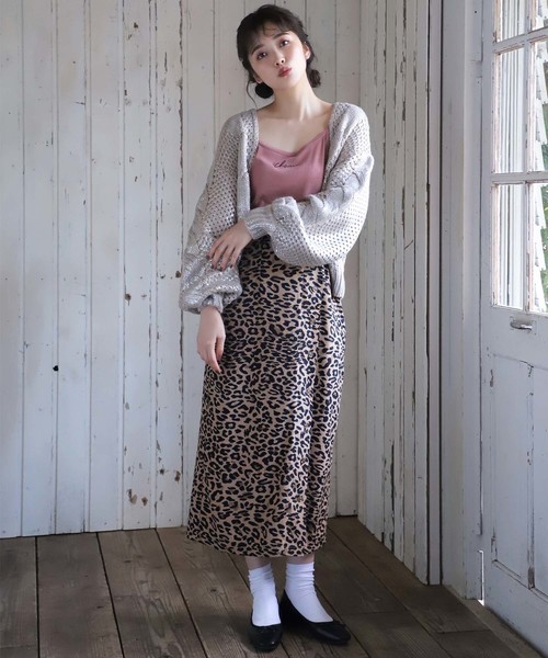 one after another NICE CLAUP(ワンアフターアナザーナイスクラップ)の「タイトミディスカート(スカート・レディース・アイボリー/グリーン系その他/マスタード/レオパード・FREE)」の5枚目の写真