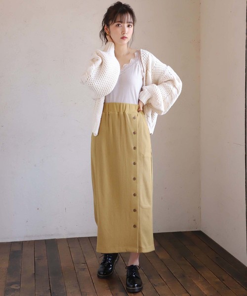 one after another NICE CLAUP(ワンアフターアナザーナイスクラップ)の「タイトミディスカート(スカート・レディース・アイボリー/グリーン系その他/マスタード/レオパード・FREE)」の13枚目の写真