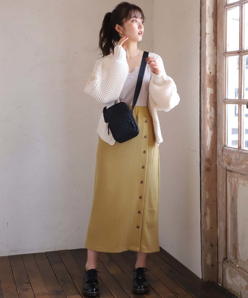 one after another NICE CLAUP(ワンアフターアナザーナイスクラップ)の「タイトミディスカート(スカート・レディース・アイボリー/グリーン系その他/マスタード/レオパード・FREE)」の14枚目の写真