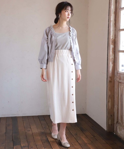 one after another NICE CLAUP(ワンアフターアナザーナイスクラップ)の「タイトミディスカート(スカート・レディース・アイボリー/グリーン系その他/マスタード/レオパード・FREE)」の16枚目の写真