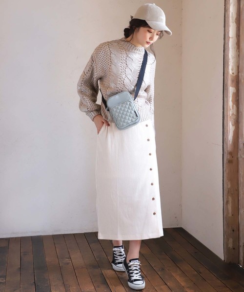 one after another NICE CLAUP(ワンアフターアナザーナイスクラップ)の「タイトミディスカート(スカート・レディース・アイボリー/グリーン系その他/マスタード/レオパード・FREE)」の8枚目の写真