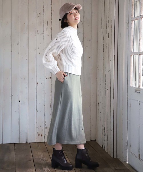 one after another NICE CLAUP(ワンアフターアナザーナイスクラップ)の「タイトミディスカート(スカート・レディース・アイボリー/グリーン系その他/マスタード/レオパード・FREE)」の10枚目の写真