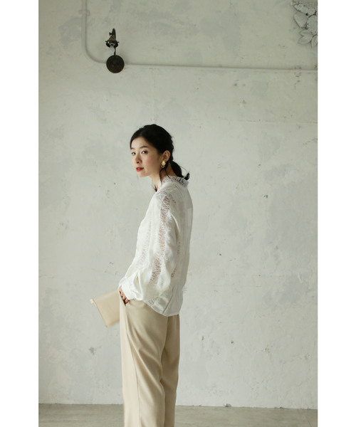 cawaii(カワイイ)の「美しいレースのエレガントブラウストップス(シャツ/ブラウス・レディース・ホワイト/ブラック・FREE)」の7枚目の写真