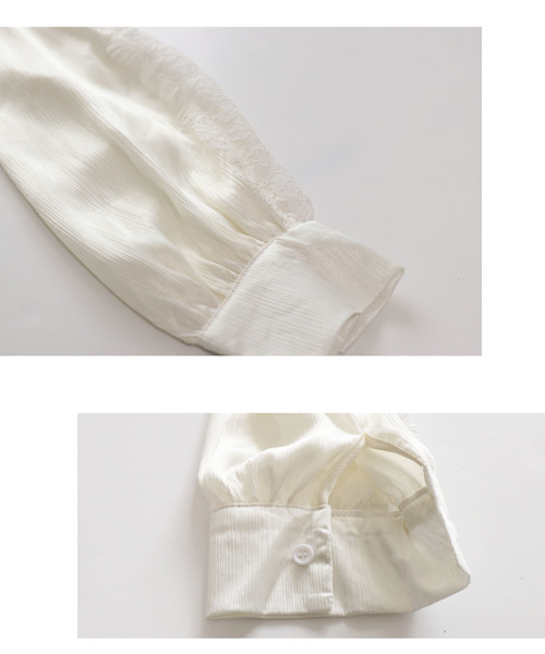 cawaii(カワイイ)の「美しいレースのエレガントブラウストップス(シャツ/ブラウス・レディース・ホワイト/ブラック・FREE)」の5枚目の写真