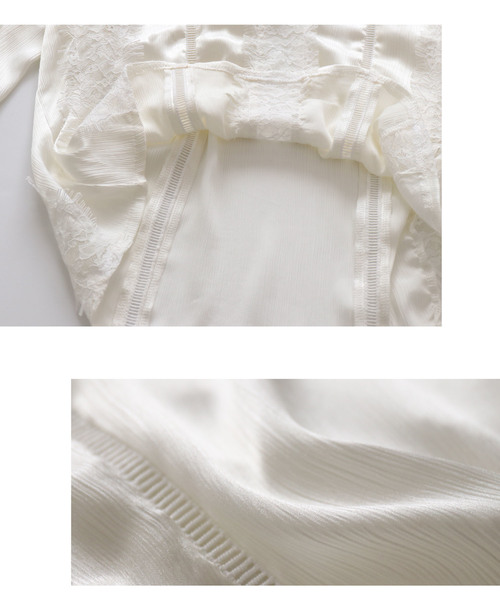 cawaii(カワイイ)の「美しいレースのエレガントブラウストップス(シャツ/ブラウス・レディース・ホワイト/ブラック・FREE)」の6枚目の写真