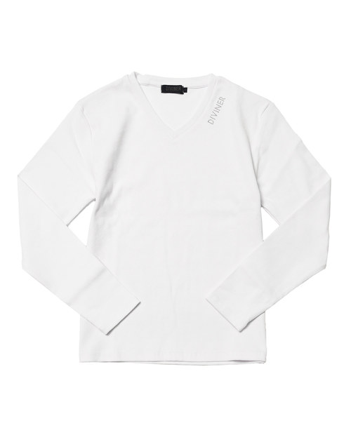 JOKER（ジョーカー）の「ラインストーン テレコVネックカットソー（Tシャツ/カットソー・メンズ・ホワイト/ブラック・S/M/L/XL/XXL）」の5枚目の写真