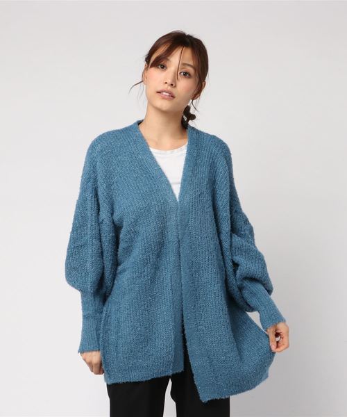 KOBE LETTUCE（コウベレタス）の「バルーンスリーブフェザーヤーンカーディガン＊レディース/トップス[C3289]神戸レタス（カーディガン/ボレロ・レディース・オフホワイト/マスタード/ブルー/パープル・FREE）」の7枚目の写真