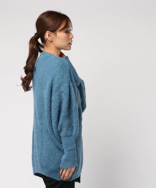 KOBE LETTUCE（コウベレタス）の「バルーンスリーブフェザーヤーンカーディガン＊レディース/トップス[C3289]神戸レタス（カーディガン/ボレロ・レディース・オフホワイト/マスタード/ブルー/パープル・FREE）」の5枚目の写真