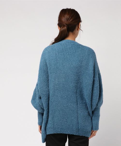 KOBE LETTUCE（コウベレタス）の「バルーンスリーブフェザーヤーンカーディガン＊レディース/トップス[C3289]神戸レタス（カーディガン/ボレロ・レディース・オフホワイト/マスタード/ブルー/パープル・FREE）」の6枚目の写真