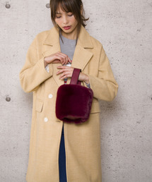 【Jewelobe/ ジュエローブ】フェイクファー 巾着 バケツバッグ