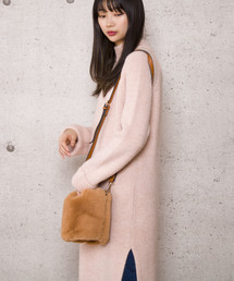 【Jewelobe/ ジュエローブ】フェイクファー 巾着 バケツバッグ