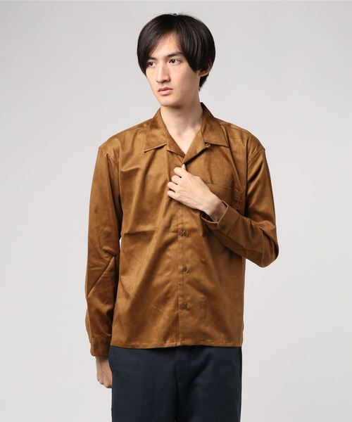 OLDJOE オープンカラーシャツ L スエード キャメル FREAK'S STORE｜レザレッド スウェード オープンカラー ロングスリーブ