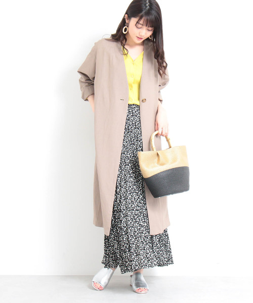 N.(N. Natural Beauty Basic)(エヌエヌナチュラルビューティーベーシック)の「レトロフラワープリーツスカート(スカート・レディース・ブラック系その他/ダークネイビー/レッド系その他・MEDIUM)」の9枚目の写真