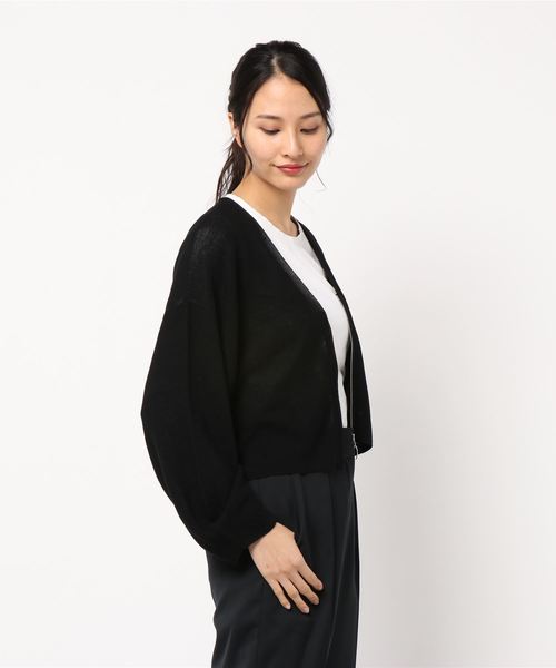 DouDou（ドゥドゥ）の「ガーターファスナーカーデ（カーディガン/ボレロ・レディース・ブラック/レッド/オフホワイト/カーキ・FREE）」の5枚目の写真