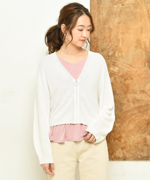 DouDou（ドゥドゥ）の「ガーターファスナーカーデ（カーディガン/ボレロ・レディース・ブラック/レッド/オフホワイト/カーキ・FREE）」の22枚目の写真