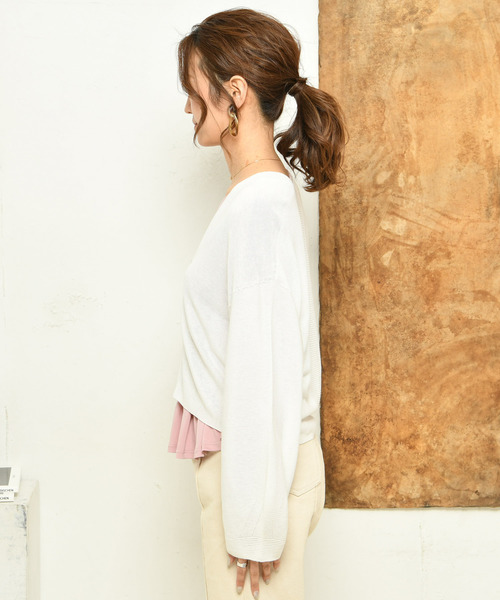 DouDou（ドゥドゥ）の「ガーターファスナーカーデ（カーディガン/ボレロ・レディース・ブラック/レッド/オフホワイト/カーキ・FREE）」の21枚目の写真