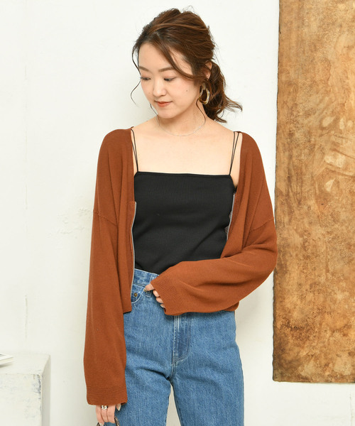 DouDou（ドゥドゥ）の「ガーターファスナーカーデ（カーディガン/ボレロ・レディース・ブラック/レッド/オフホワイト/カーキ・FREE）」の10枚目の写真