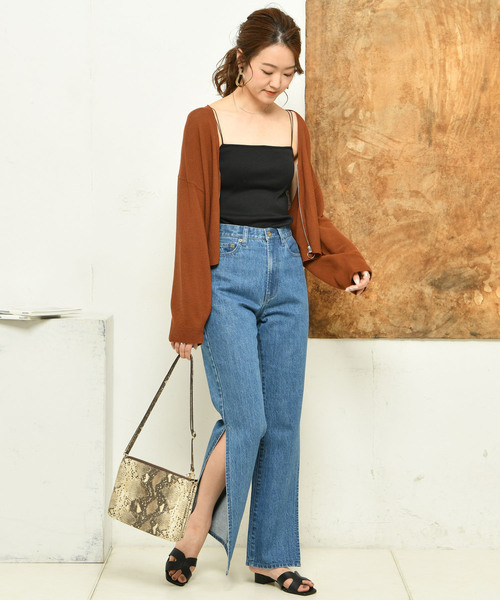 DouDou（ドゥドゥ）の「ガーターファスナーカーデ（カーディガン/ボレロ・レディース・ブラック/レッド/オフホワイト/カーキ・FREE）」の8枚目の写真