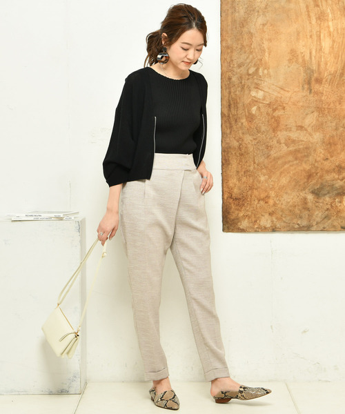 DouDou（ドゥドゥ）の「ガーターファスナーカーデ（カーディガン/ボレロ・レディース・ブラック/レッド/オフホワイト/カーキ・FREE）」の15枚目の写真