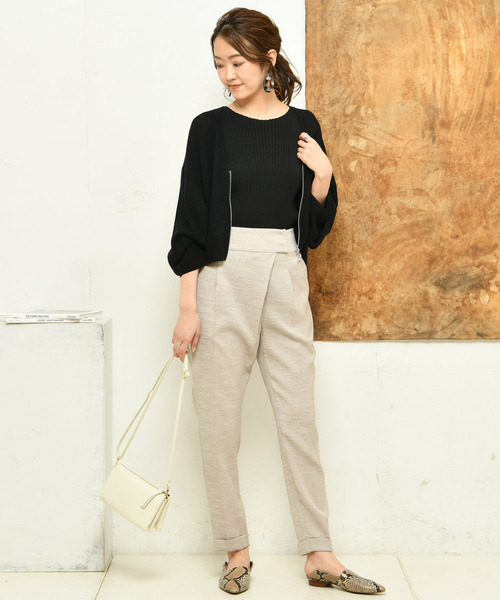 DouDou（ドゥドゥ）の「ガーターファスナーカーデ（カーディガン/ボレロ・レディース・ブラック/レッド/オフホワイト/カーキ・FREE）」の14枚目の写真