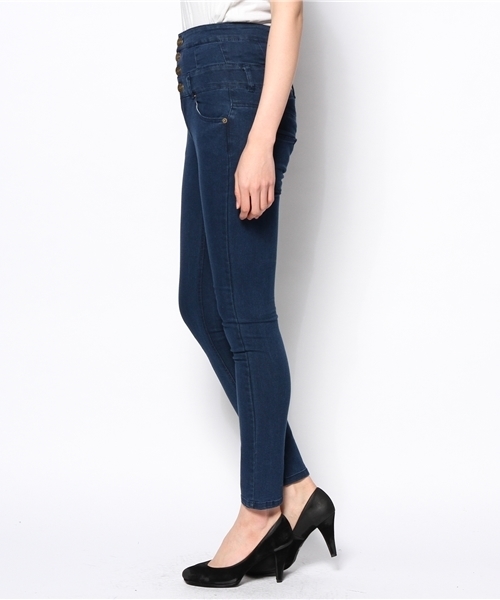 WEGO（ウィゴー）の「WEGO/デニムハイウエストスキニーパンツ（デニムパンツ・レディース・インディゴブルー/ダークインディゴブルー・SMALL/MEDIUM）」の10枚目の写真