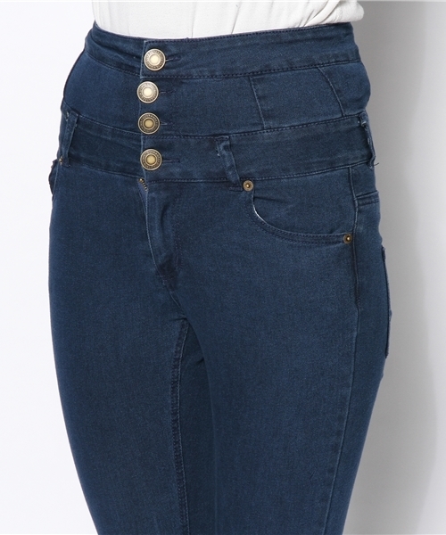 WEGO（ウィゴー）の「WEGO/デニムハイウエストスキニーパンツ（デニムパンツ・レディース・インディゴブルー/ダークインディゴブルー・SMALL/MEDIUM）」の5枚目の写真