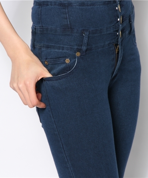 WEGO（ウィゴー）の「WEGO/デニムハイウエストスキニーパンツ（デニムパンツ・レディース・インディゴブルー/ダークインディゴブルー・SMALL/MEDIUM）」の7枚目の写真