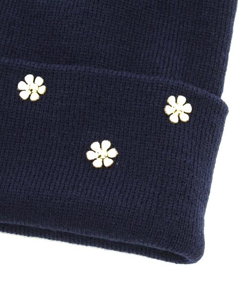 Khaju（カージュ）の「Khaju:デイジーニットキャップ（ニットキャップ/ビーニー・レディース・グレー/ネイビー/ライトブルー・ONE SIZE）」の5枚目の写真