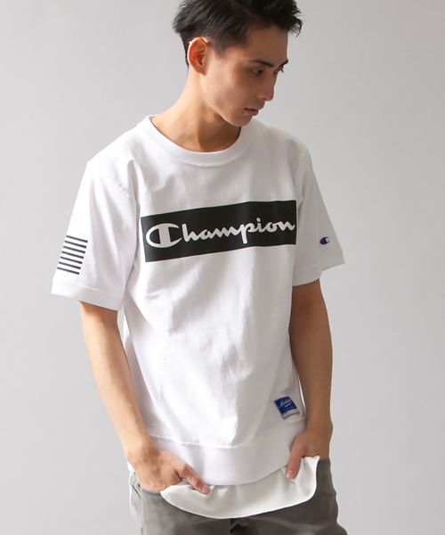 MONKEY TIME（モンキータイム）の「【別注】＜MT×Champion＞∴ Reverse Weave T-SHIRTS/Tシャツ◆（Tシャツ/カットソー・メンズ・ホワイト/ブラック/グレー・LARGE/SMALL/MEDIUM）」の2枚目の写真